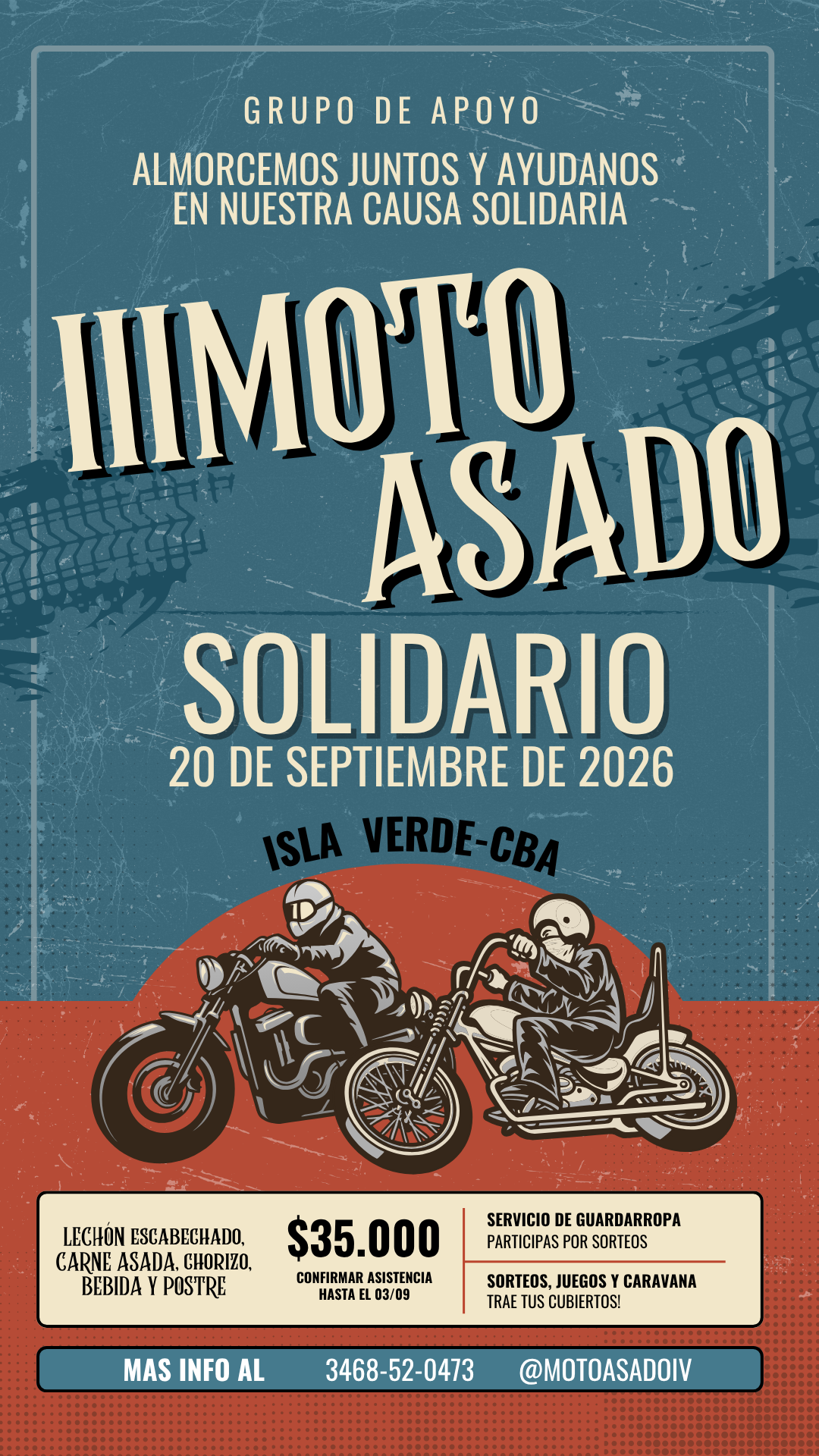 Flyer oficial del Moto Asado 2026